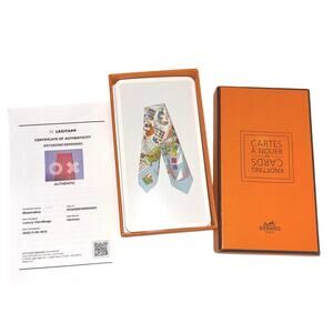 Hermes Scarf Tying Instruction Cards with COA